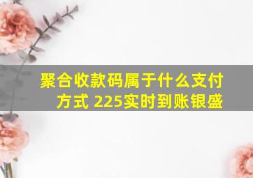 聚合收款码属于什么支付方式 225实时到账银盛